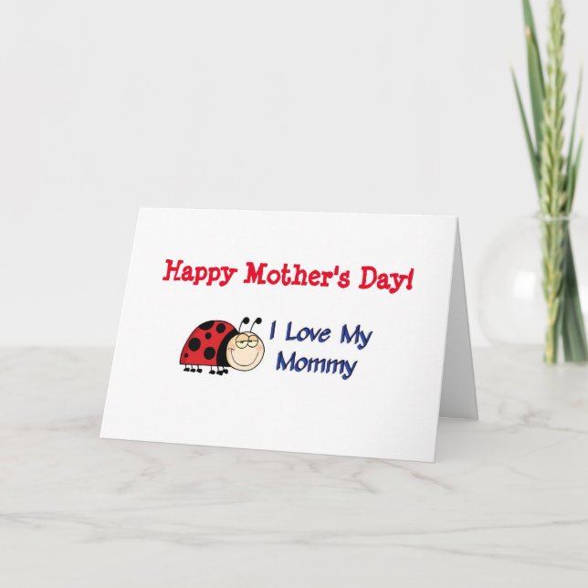 Happy Mütter Day Mommy - Ladybug Karte (Vorderseite)
