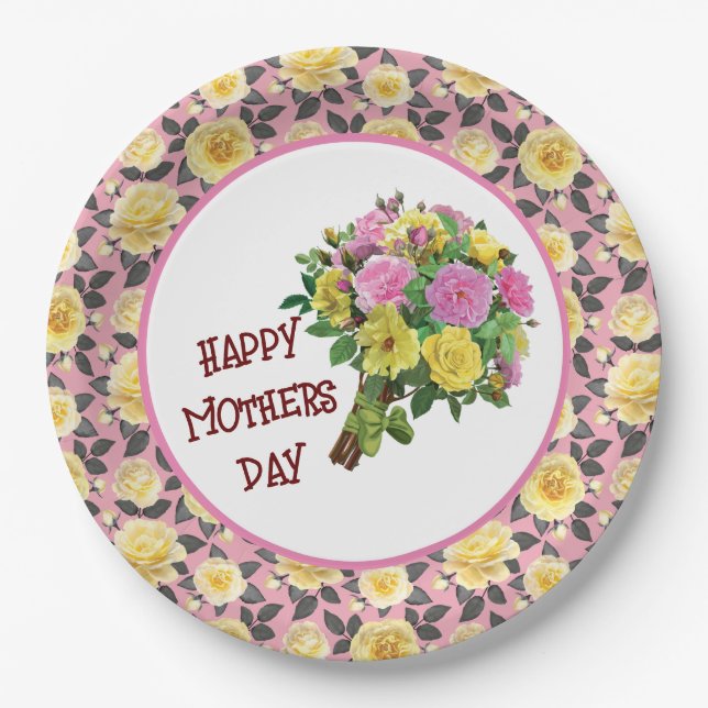 Happy Mütter Day Paper Plate Pappteller (Vorderseite)