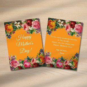 Happy Mütter Tag Aquarell Botanorange Feiertagskarte