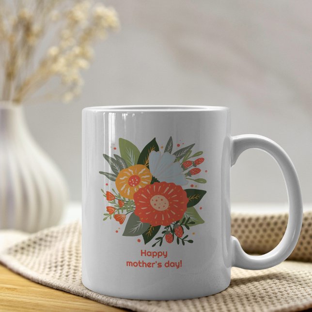 Happy Mutter Tag Blumenstrauß Kaffeetasse (Von Creator hochgeladen)