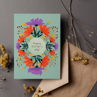 Happy Mutter Tag lila und orange Blumen
