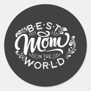 Happy Mütter Tag mit Liebe für beste Mama Runder Aufkleber