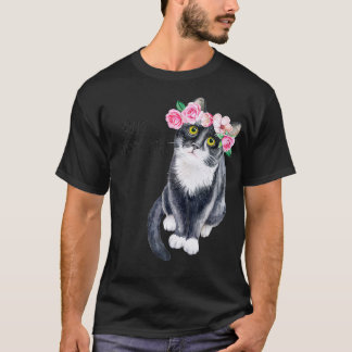 Happy Mutter Tag Niedliche Katze mit Blume Katze M T-Shirt