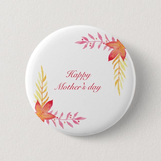 Happy Mütter Tag Runder Button (Vorderseite)