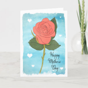 Happy Mütter Tag Wasserfarbe gestrichen Rosa Rose Feiertagskarte