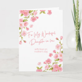 Happy Mütter Tag zu Tochter im Gesetz Rosa florale Karte