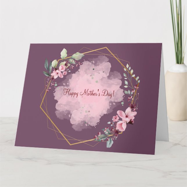 HAPPY MUTTER'S DAY (DARK LILAC) CARD KARTE (Vorderseite)