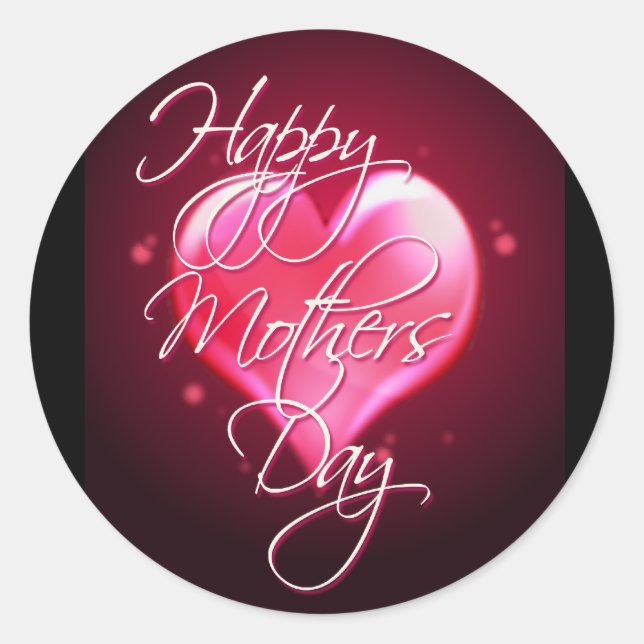 HAPPY MUTTER'S DAY HERART VON SHARON SHARPE RUNDER AUFKLEBER (Vorderseite)