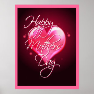 HAPPY MUTTER'S DAY HERZ/Grenze von SHARON SHARPE Poster
