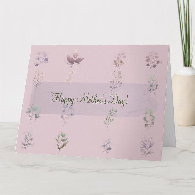 HAPPY MUTTER'S DAY (LIGHT MAUVE) CARD KARTE (Vorderseite)