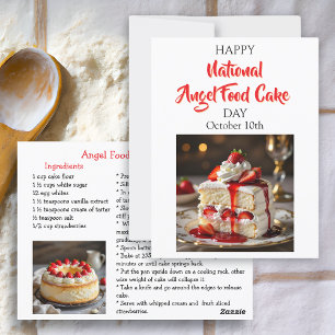 Happy National Angel Food Cake Day! Rezept-Karte Postkarte