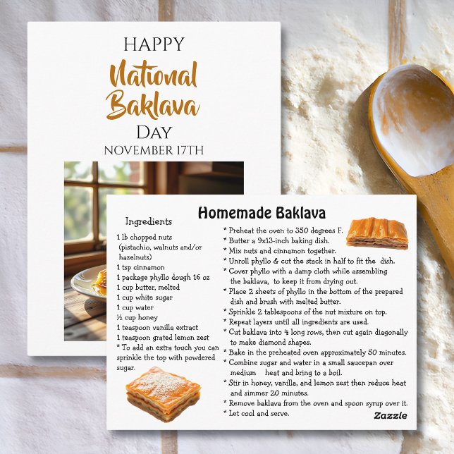 Happy National Baklava Day | November 17th Postkarte (Von Creator hochgeladen)