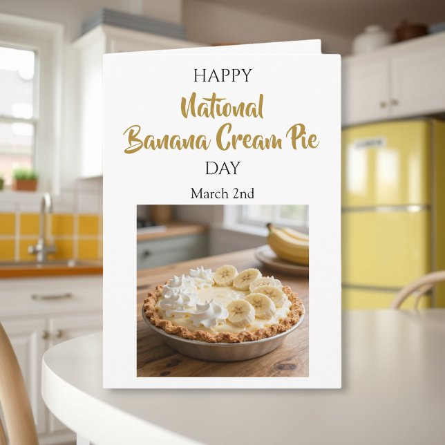 Happy National Banana Cream Pie Day! March 2nd Karte (Von Creator hochgeladen)