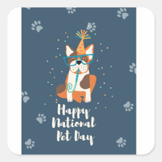 Happy National Begitag Quadratischer Aufkleber