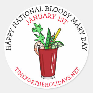 Happy National Bloody Mary Day Januar Runder Aufkleber