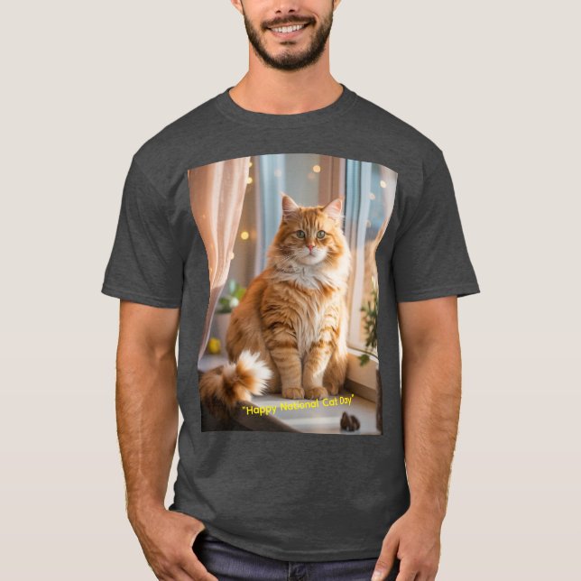 Happy National Cat Day T-Shirt (Vorderseite)