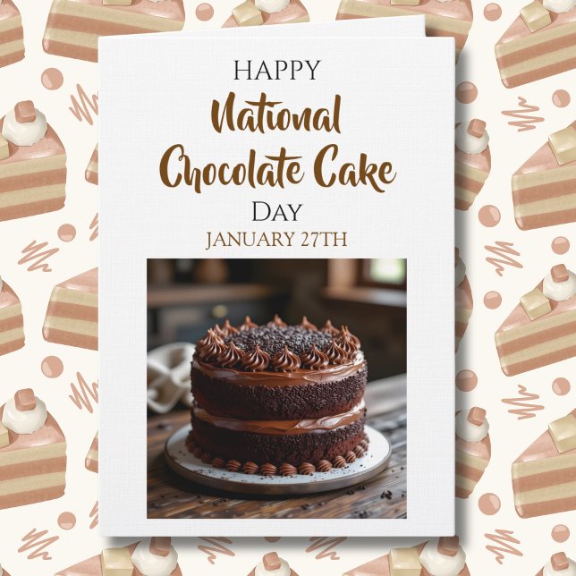 Happy National Chocolate Cake Day | Jan 27th Karte (Von Creator hochgeladen)
