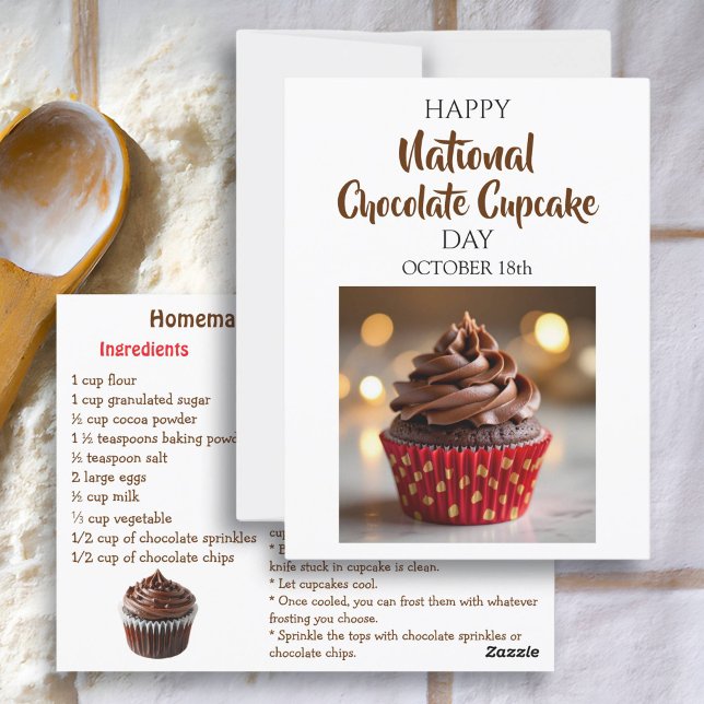 Happy National Chocolate Cupcake Day Card Postkarte (Von Creator hochgeladen)