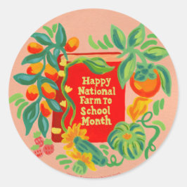 Happy National Farm to School Month Aufkleber Shee