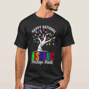 Happy National Hispanic Heritage Monte Tree Roots T-Shirt
