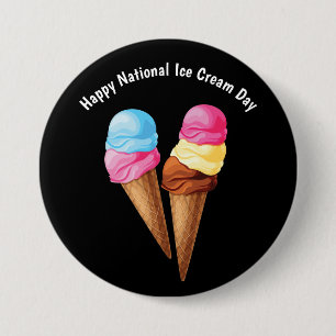 Happy National Ice Cream Day Button