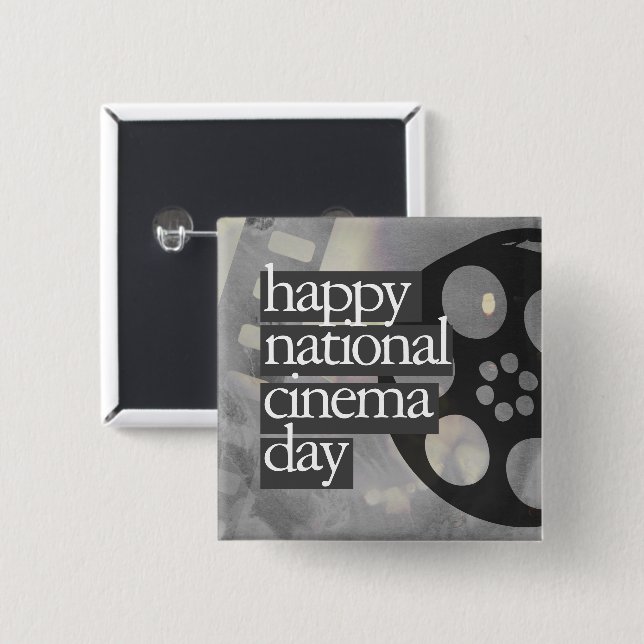 Happy National Kino Day Button (Vorne & Hinten)