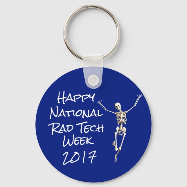 "Happy National Krass Tech Week" mit Skeleton Schlüsselanhänger (Vorderseite)