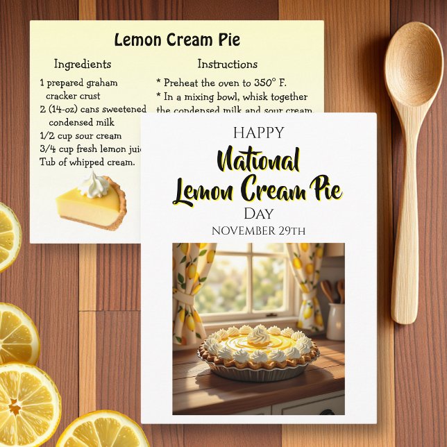 Happy National Lemon Cream Pie | Nov 29th Postkarte (Von Creator hochgeladen)