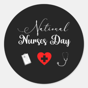 Happy National Nurses Day - 12. Mai 2021 Runder Aufkleber