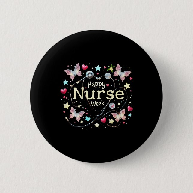 Happy National Nurses Week 2025 - Niedlich Future  Button (Vorderseite)