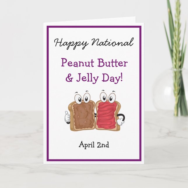 Happy National Peanut Butter & Jelly Day Fun Card Karte (Vorderseite)