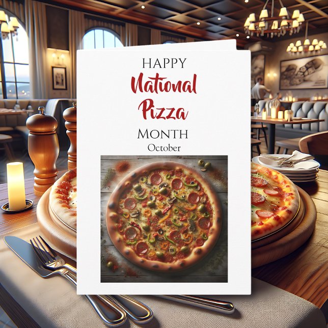 Happy National Pizza Month is October Karte (Von Creator hochgeladen)