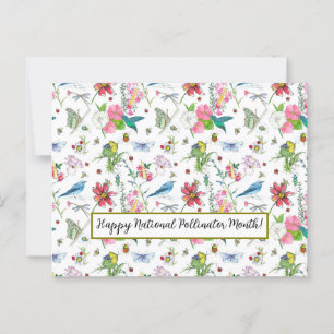 Happy National Pollinators Monat Juni Honeybien Postkarte