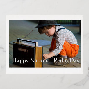 Happy National Radio Day Folien Feiertagspostkarte