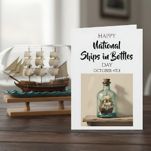 Happy National Ships in Bottles Day - 4. Oktober Karte
