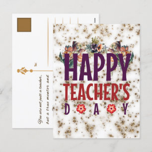 Happy National Teachers Day Floral Aufwertung Feiertagspostkarte