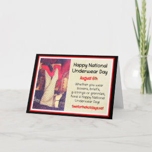 Happy National Underwear Day, 6. August   Karte