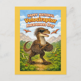 Happy National Velociraptor Awareness Day – Funny Postkarte