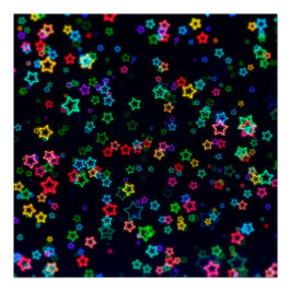 Happy Neon Star Poster