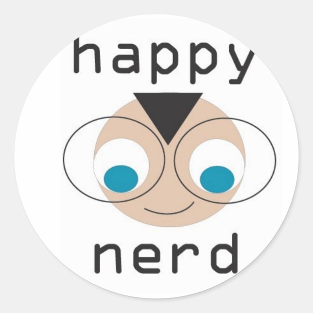 Happy Nerd Aufkleber (Vorderseite)