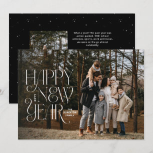 Happy neuen Jahr zwei Foto einfach elegant Feiertagskarte
