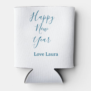 Happy neues Jahr hinzufügen Name Liebe blau schlic Dosenkühler