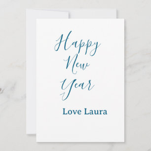Happy neues Jahr hinzufügen Name Liebe blau schlic Einladung