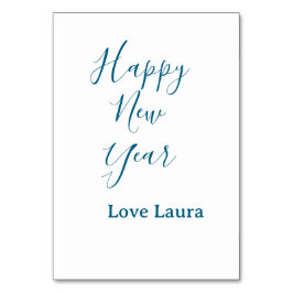Happy neues Jahr hinzufügen Name Liebe blau schlic Tischnummer