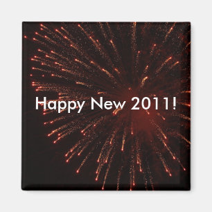 Happy New 2011 Feuerwerk Magnet