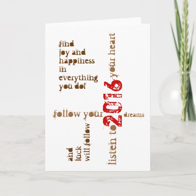 Happy New 2016 Year Card Feiertagskarte (Vorderseite)
