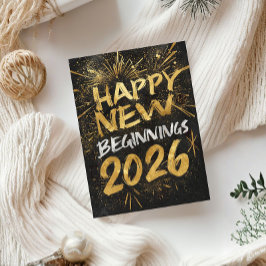 Happy new beginnings 2026 card karte