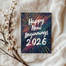 Happy new beginnings 2026 card karte