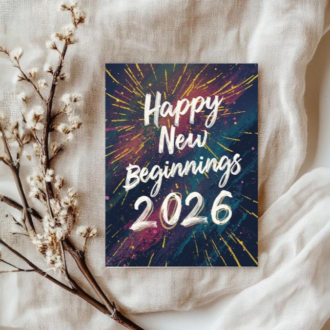 Happy new beginnings 2026 card karte (Von Creator hochgeladen)