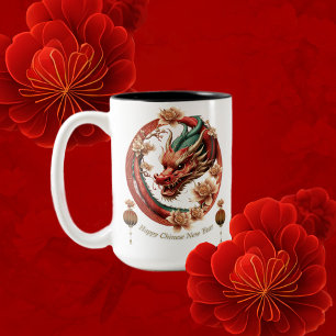 Happy new chinese dragon year zweifarbige tasse